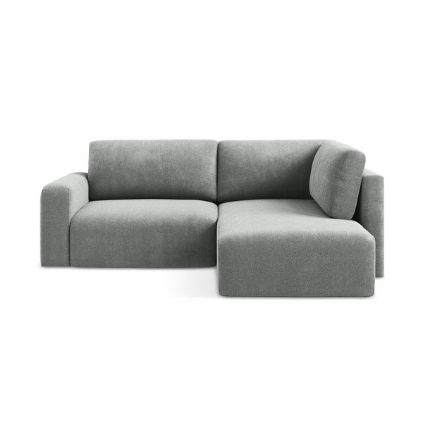 Šedá žinylková rozkládací/s úložným prostorem rohová pohovka (pravý roh/do L) Kona – Makamii