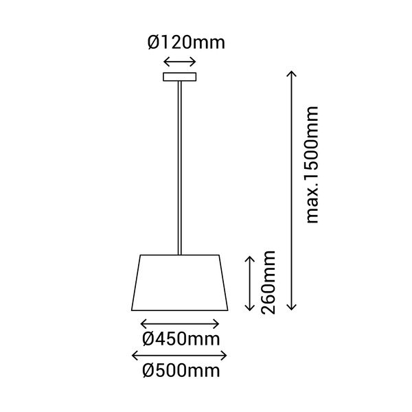 Šedé závěsné svítidlo s textilním stínidlem ø 50 cm – SULION-image-3