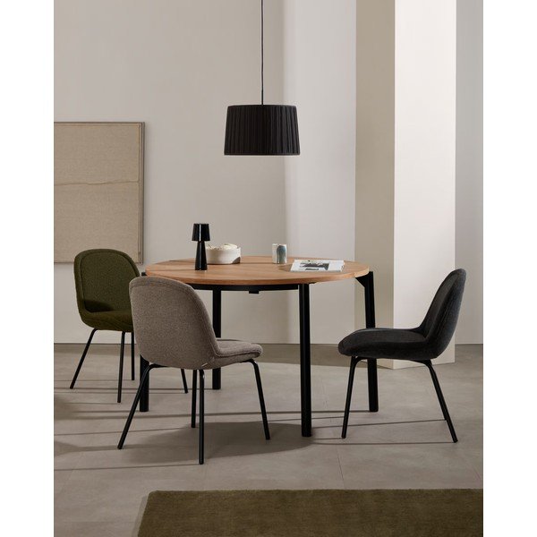 Kulatý rozkládací jídelní stůl v dekoru dubu ø 120 cm Montuiri – Kave Home-image-1