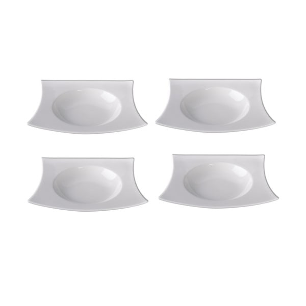 Sada 4 porcelánových polévkových talířů Sola Sandra, 22.8 cm