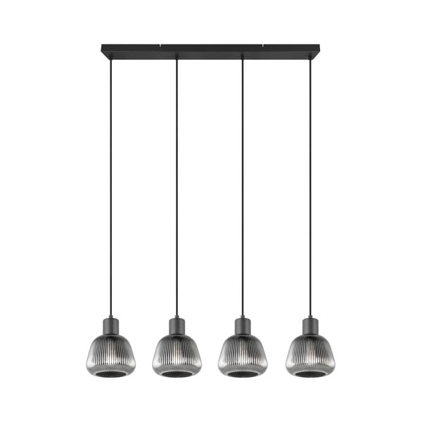 Černé závěsné svítidlo se skleněným stínidlem ø 15 cm Tarifa – Trio