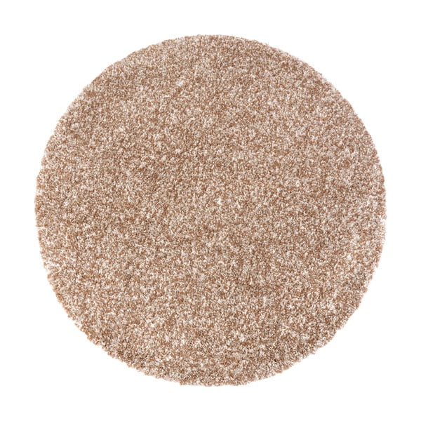 Světle hnědý kulatý koberec ø 120 cm Shag – Hanse Home