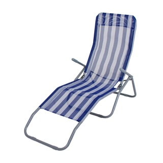 Modré kovové skládací zahradní lehátko Sandia - Garden Pleasure