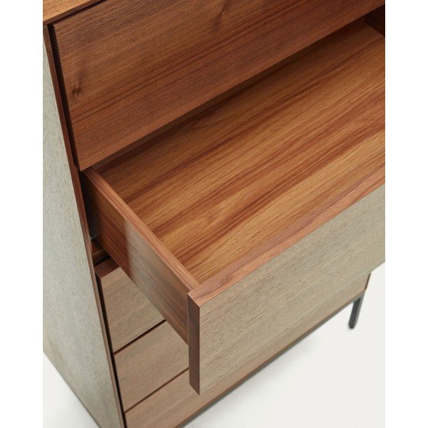 Vysoká komoda v dekoru ořechu v přírodní barvě 60x114 cm Vedrana – Kave Home-image-4