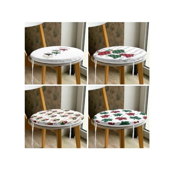 Podsedáky v sadě 4 ks s vánočním motivem ø 40 cm Tartan – Mila Home-image-3