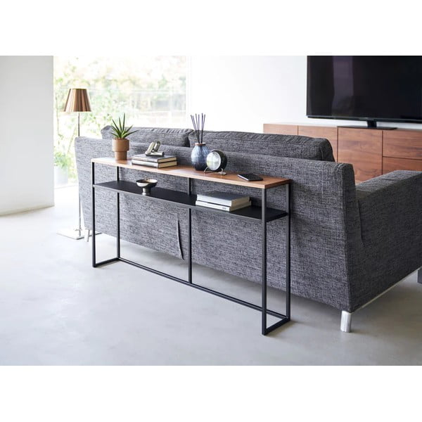 Konzolový stolek v černé a tmavě hnědé barvě v dekoru jasanu 20,5x126 cm Tower – YAMAZAKI-image-1