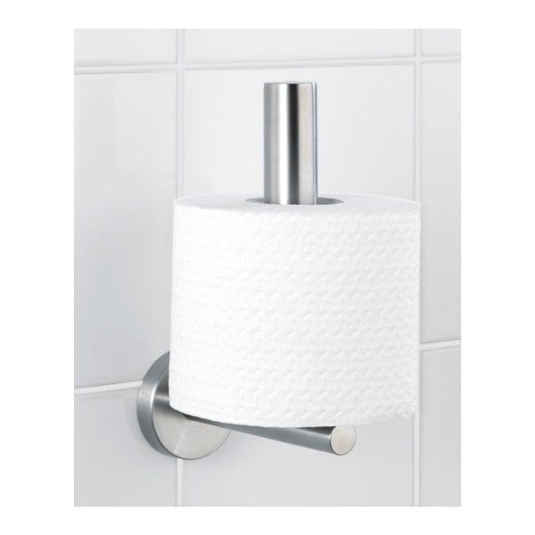 Nástěnný držák na toaletní papír z nerezové oceli v matně stříbrné barvě Bosio – Wenko-image-1
