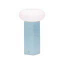 Modrá kovová LED stmívatelná stolní lampa se skleněným stínidlem (výška 20 cm) Low – Hübsch