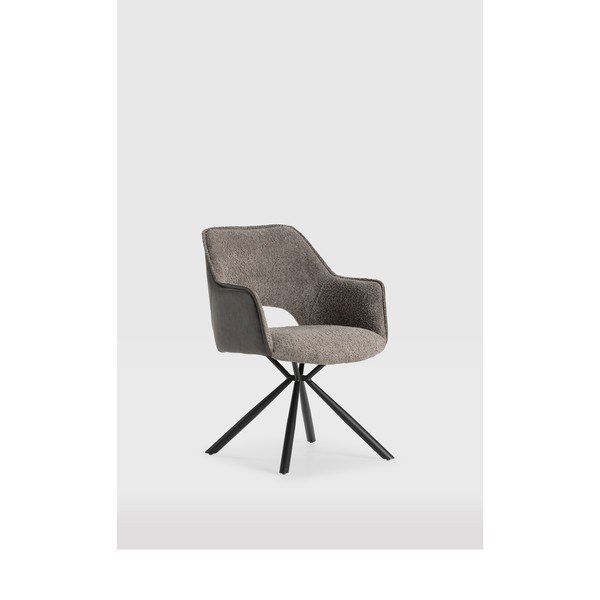 Šedá čalouněná jídelní křesla v sadě 2 ks s područkami Mariel – Marckeric-image-2