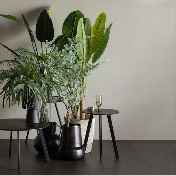 Černý zahradní odkládací stolek WOOOD Fer, ø 70 cm-image-1