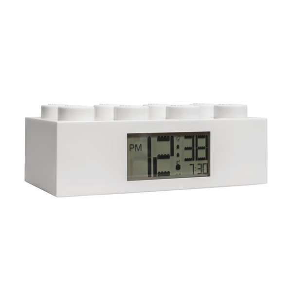 Bílé digitální hodiny s budíkem LEGO® Brick-image-3