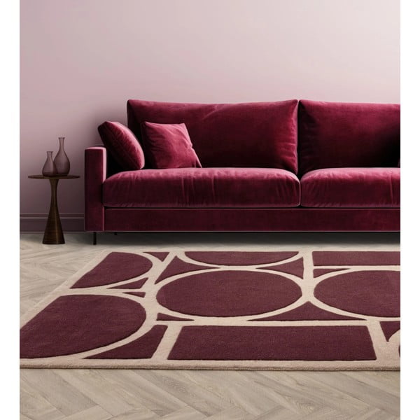 Tmavě hnědý vlněný koberec 200x290 cm Metro Plum – Asiatic Carpets-image-3