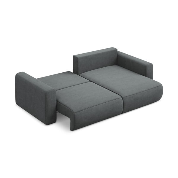 Tmavě šedá rozkládací/s úložným prostorem rohová pohovka (pravý roh/s lenoškou) Kapua – Makamii-image-3