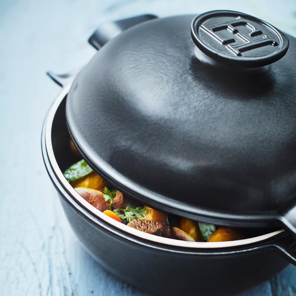 Pepřově černý oválný hrnec s poklicí Emile Henry Delight, 4 l-image-1