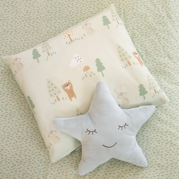Světle zelené bavlněné dětské povlečení do postýlky 80x80 cm Woodland Buddies – Roba-image-4