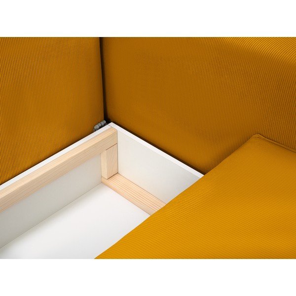 Žlutá manšestrová rozkládací pohovka Mazzini Sofas Azalea-image-1