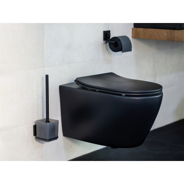 Černý samodržící držák na toaletní papír z nerezové oceli Quadro – Wenko-image-3