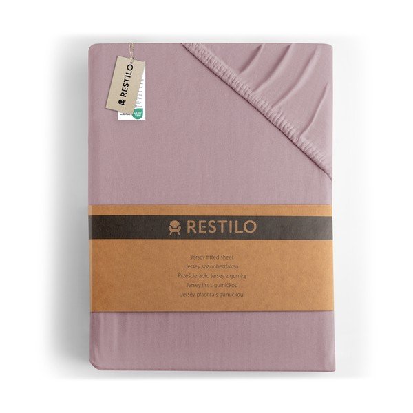 Starorůžové napínací prostěradlo jersey 90x200 cm Amber – Restilo-image-4