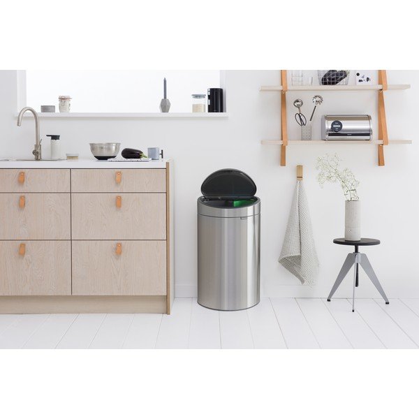 Vestavný ocelový odpadkový koš na tříděný odpad v matně stříbrné barvě 23+10 l Touch Bin Recycle – Brabantia-image-1
