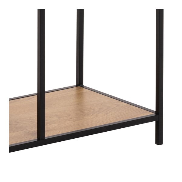 Knihovna v černé a přírodní barvě v dekoru dubu 77x185x35 cm Seaford – Actona-image-4