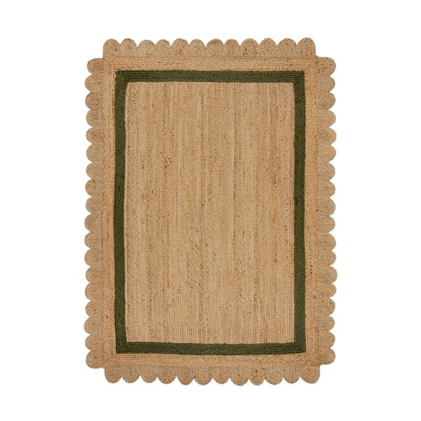 Tmavě zelený/v přírodní barvě ručně tkaný jutový koberec 160x230 cm Grace Green – Flair Rugs