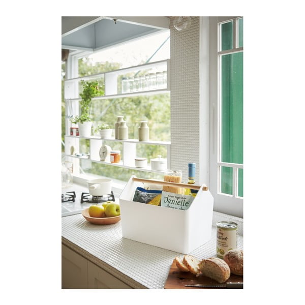 Bílý/v přírodní barvě plastový úložný box 21x37x24 cm Favori – YAMAZAKI-image-2