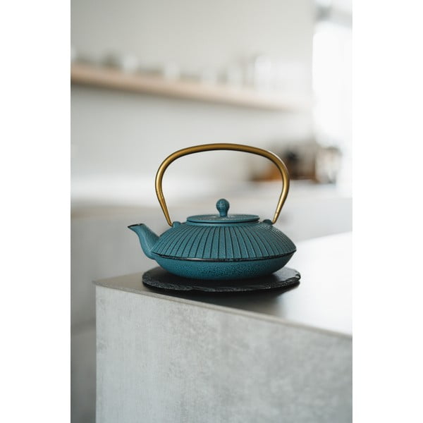 Modrá litinová konvice na čaj 1,1 l Linhai – Bredemeijer-image-1