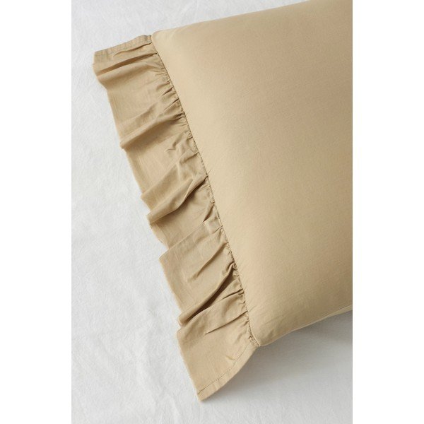 Světle zelené/khaki povlečení na jednolůžko z bavlněného saténu 150x210 cm Gloria – Ellos Home-image-4