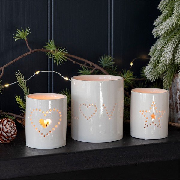 Keramický svícen na čajovou svíčku Heart – Rex London-image-1