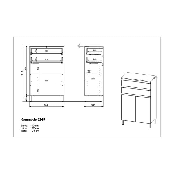 Bílá koupelnová skříňka 60x97 cm Salinas - Germania-image-4