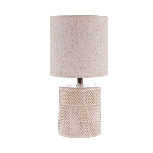 Béžová keramická stolní lampa s textilním stínidlem (výška 27 cm) Anita – Dakls