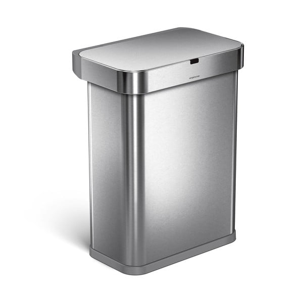 Bezdotykový odpadkový koš z nerezové oceli 58 l - simplehuman