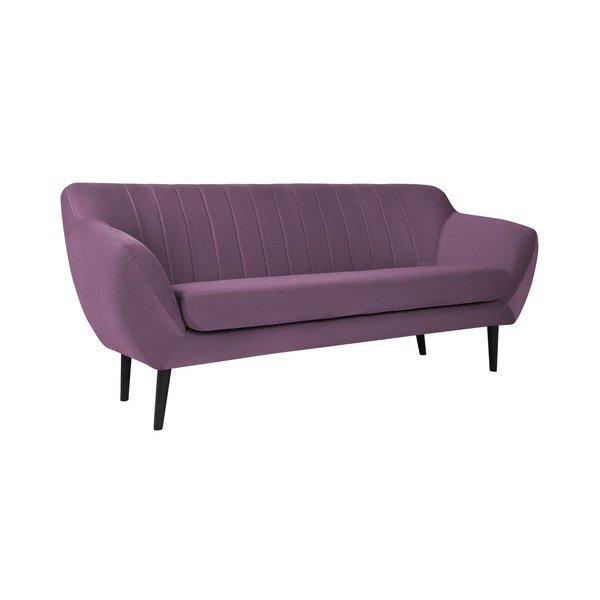 Fialová dvoumístná pohovka Mazzini Sofas Toscane, černé nohy-image-2