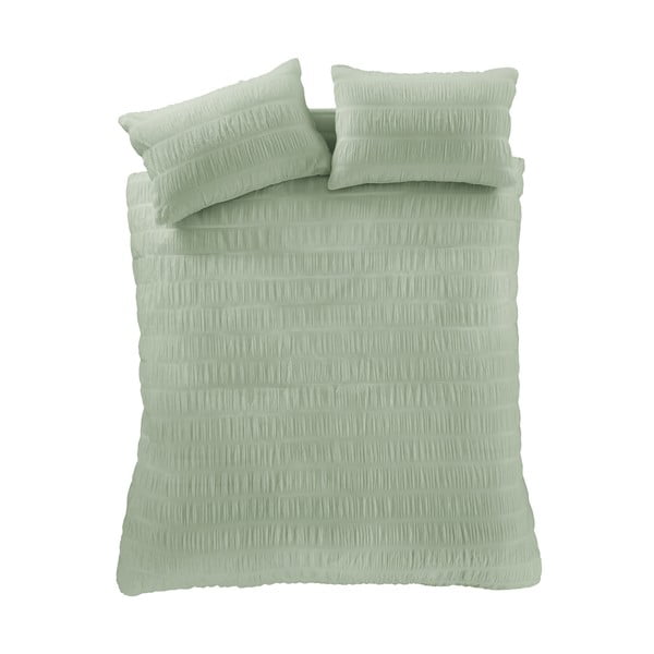 Světle zelené krepové povlečení na dvoulůžko 200x200 cm Seersucker – Catherine Lansfield