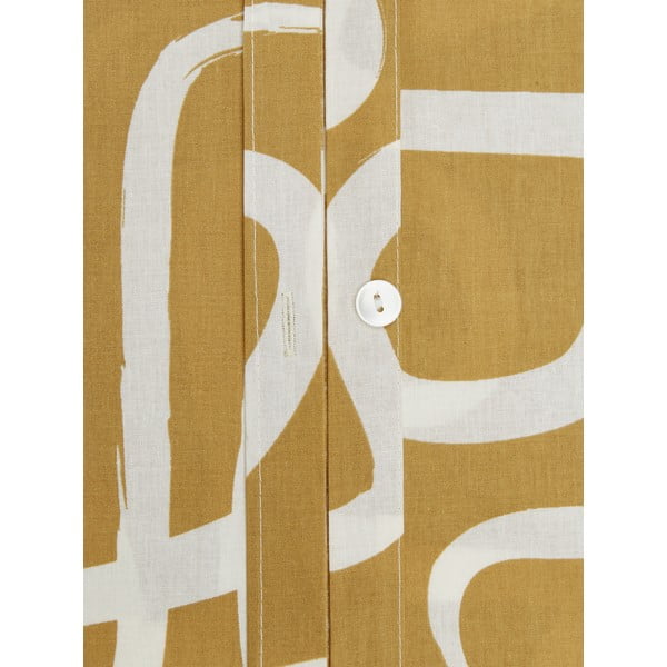 Žluto-bílé povlečení na jednolůžko z bavlněného perkálu Westwing Collection Malu, 135 x 200 cm-image-4