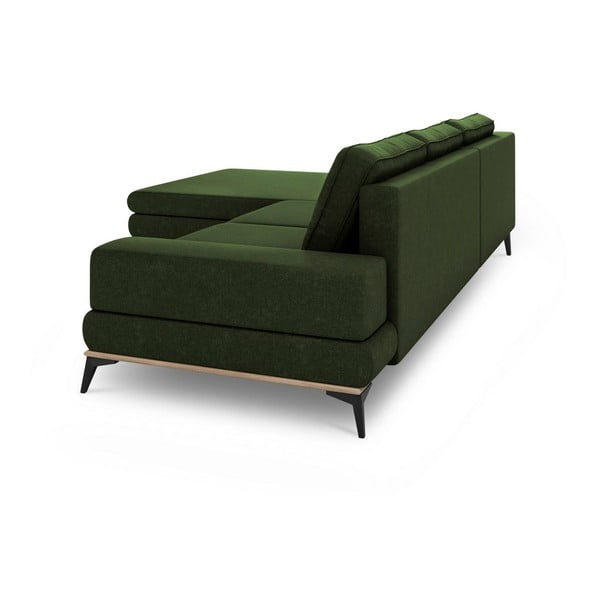 Lahvově zelená rozkládací rohová pohovka Windsor & Co Sofas Planet, levý roh-image-4