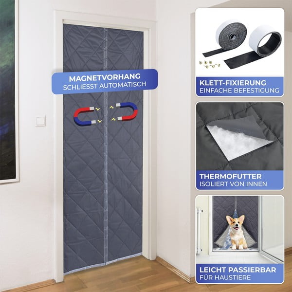 Termo závěs do dveří v šedo-stříbrné barvě 90x200 cm – Maximex-image-3