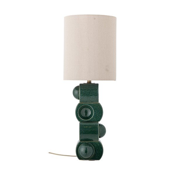 Zelená/krémová keramická stolní lampa s textilním stínidlem (výška 68 cm) Brady – Bloomingville-image-4