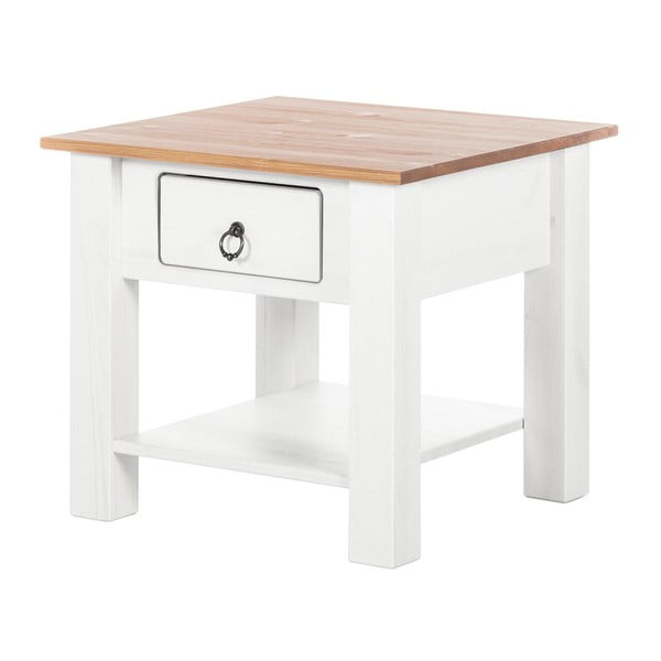 Bílý konferenční stolek z borovicového dřeva s přírodní deskou Støraa Klein