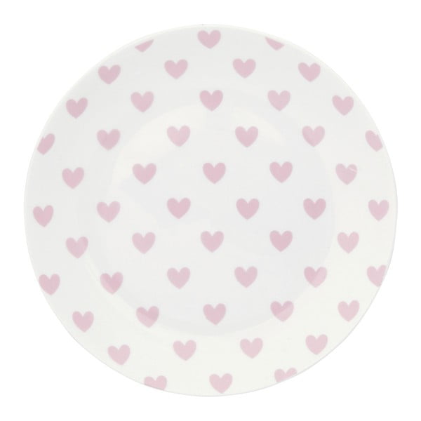 Keramický talíř Miss Étoile Rose Hearts, ⌀ 17 cm