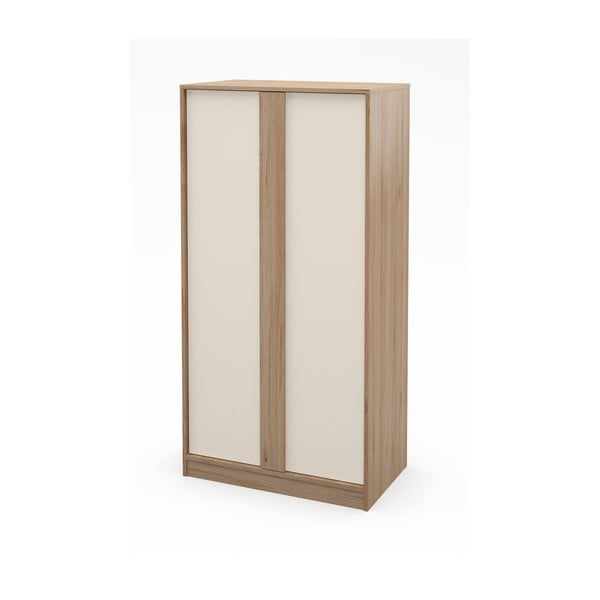 Šatní skříň v dekoru dubu v krémovo-přírodní barvě 90x180x53 cm Dennis – Marckeric-image-3