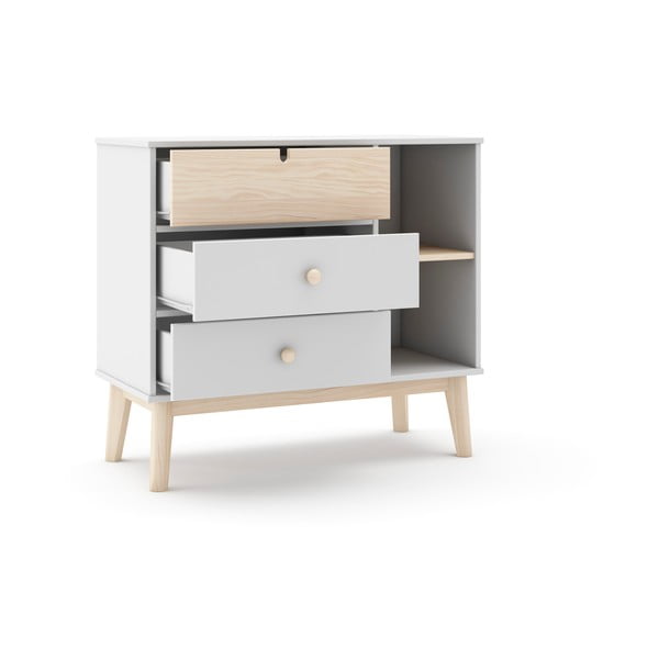 Bílá nízká dětská komoda 90x40 cm Estefania – Marckeric-image-2