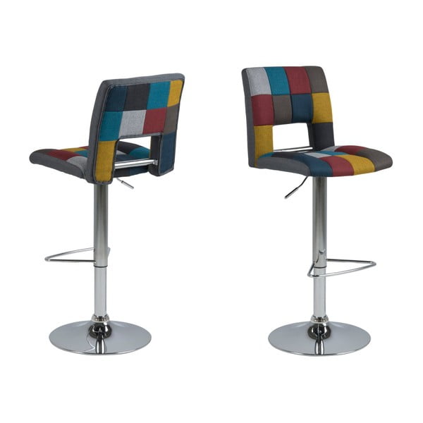 Sada 2 barových židlí Actona Wilma Barstool Patchwork-image-3
