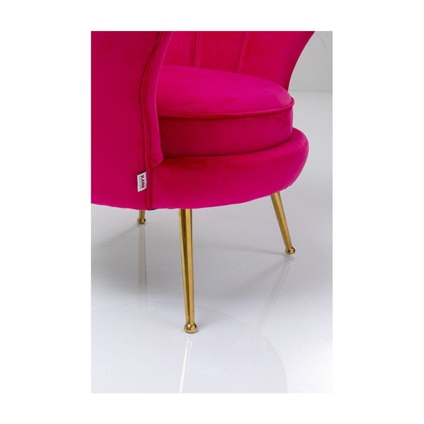 Růžové sametové křeslo Kare Design Water Lily-image-2