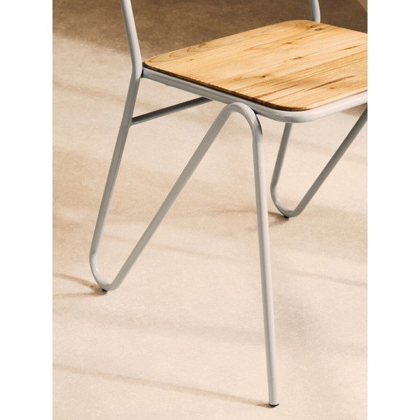 Šedá/v přírodní barvě jídelní židle z jilmového dřeva District – Premier Housewares-image-4