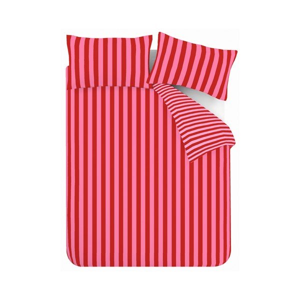 Červené/růžové povlečení na jednolůžko 135x200 cm Stripe Tease – Sassy B