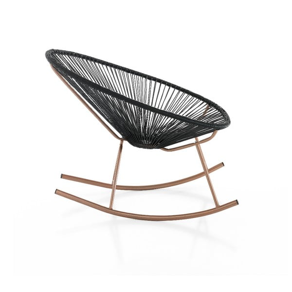 Černé houpací křeslo vhodné do exteriéru Tomasucci Numana-image-1