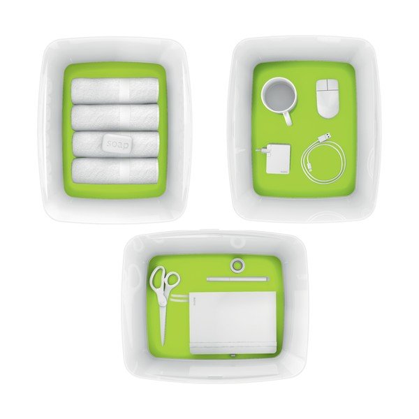 Bílo-zelený plastový úložný box s víkem MyBox - Leitz-image-2