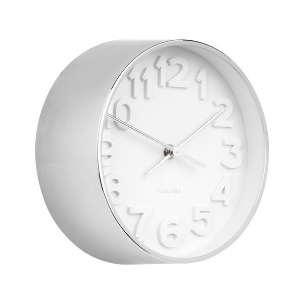Nástěnné hodiny s detaily ve stříbrné barvě Karlsson Stout, ⌀ 22 cm-image-1