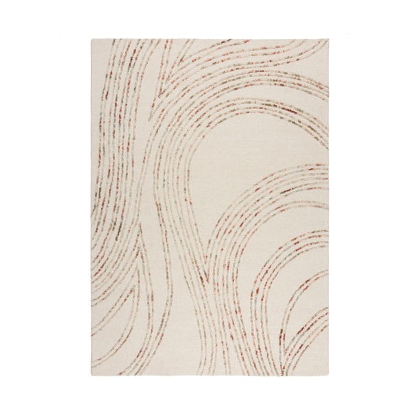 Oranžovo-krémový vlněný koberec 80x150 cm Abstract Swirl – Flair Rugs